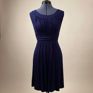 Gilli A line thick waist band pleated Navy Dress M